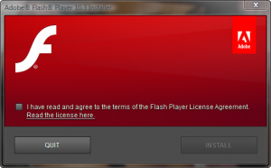 Adobe Flash Player 10.3 Installer Screenshot